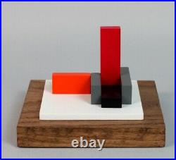 Sculpture En Bois Polychrome Abstraction Neoplasticisme Signee Numerotee (11)