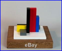 Sculpture En Bois Polychrome Abstraction Neoplasticisme Signee Numerotee (8)