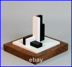 Sculpture En Bois Polychrome Abstraction Neoplasticisme Signee Numerotee (9)