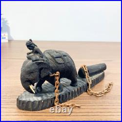 Sculpture ancienne éléphant de travail bois sculpté Asie époque art déco 1920 Sculpture ancienne éléphant de travail bois sculpté Asie époque art déco 1920