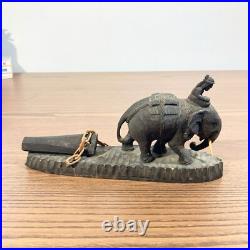 Sculpture ancienne éléphant de travail bois sculpté Asie époque art déco 1920 Sculpture ancienne éléphant de travail bois sculpté Asie époque art déco 1920