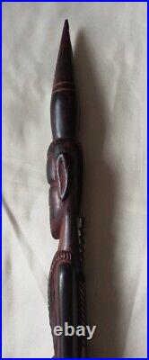 Sculpture bois statuette Africaine fait main art déco ethnique design XXe