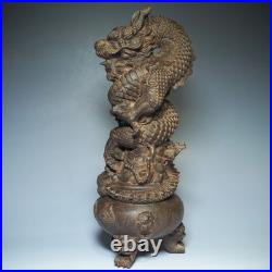 Sculpture de dragon chinois sculpté à la main en bois d'agar, statue d'art Sculpture de dragon chinois sculpté à la main en bois d'agar, statue d'art