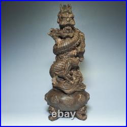 Sculpture de dragon chinois sculpté à la main en bois d'agar, statue d'art Sculpture de dragon chinois sculpté à la main en bois d'agar, statue d'art