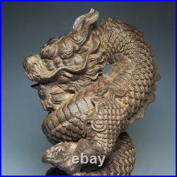 Sculpture de dragon chinois sculpté à la main en bois d'agar, statue d'art Sculpture de dragon chinois sculpté à la main en bois d'agar, statue d'art