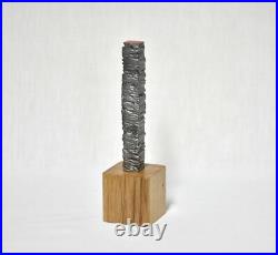 Sculpture métal/bois Objet d'art original signé déco rouge vernis pour bureau Sculpture métal/bois Objet d'art original signé déco rouge vernis pour bureau