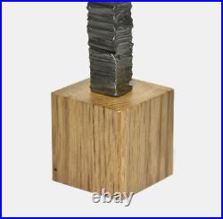 Sculpture métal/bois Objet d'art original signé déco rouge vernis pour bureau Sculpture métal/bois Objet d'art original signé déco rouge vernis pour bureau