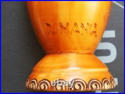 Sculpture peinture bois Wooden Koart deco romania vase pichet Rare Cf Photos