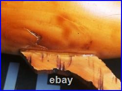 Sculpture peinture bois Wooden Koart deco romania vase pichet Rare Cf Photos