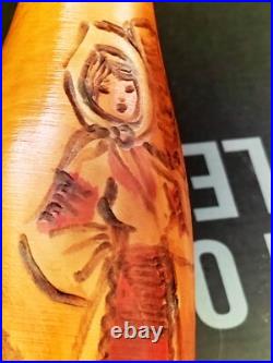 Sculpture peinture bois Wooden Koart deco romania vase pichet Rare Cf Photos
