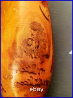 Sculpture peinture bois Wooden Koart deco romania vase pichet Rare Cf Photos