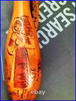 Sculpture peinture bois Wooden Koart deco romania vase pichet Rare Cf Photos