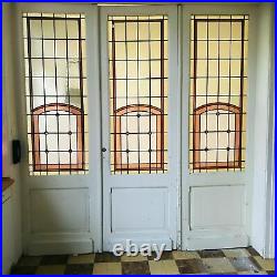 Séparation de trois portes en vitraux Art Déco XX siècle