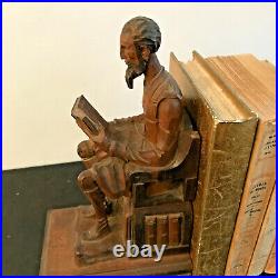 Serres livres Don Quichotte Sancho Pancha Bois sculpté 24,5 cm