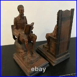 Serres livres Don Quichotte Sancho Pancha Bois sculpté 24,5 cm