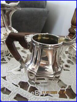 Service a café thé métal argenté anses bois art déco POINCON GALLIA CHRISTOFLE