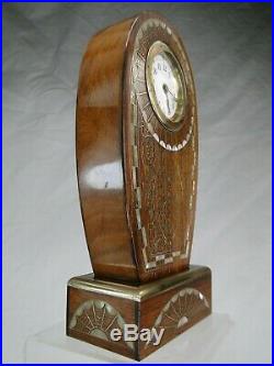 Splendide Pendule Art Deco Fin Travail Marqueterie 1925 Clock Espr. Iribe Jallot