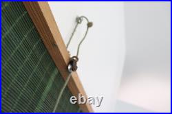Store rideau bois ancien Art Deco 30/40 panneau fenêtre vert 77,7 cm / 117.5 cm