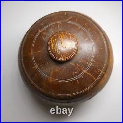 Sucrier récipient vide-poche bois vintage art déco 1950 fait main Chine N7634