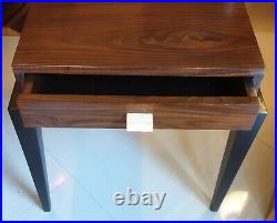 Table de chevet Art Deco en bois massifs rares (Pallisandre, Manguier, Teck)