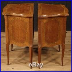 Tables de chevet meubles paire italiens bois incrusté style ancien chambre 900