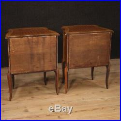 Tables de chevet meubles paire italiens bois incrusté style ancien chambre 900