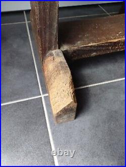 Tabouret Bois Massif Brutaliste Ou Porte Plantes Art Déco