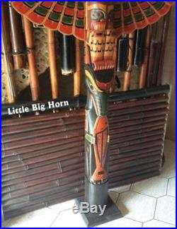 Totem des Indiens, Totem bois Little Big Horn Amérique grandes tailles 2,00 M