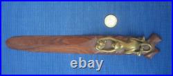 V66 TB Coupe Papier Tourne Page Bois Exotique Bronze Singe Noix Coco Art Deco V66 TB Coupe Papier Tourne Page Bois Exotique Bronze Singe Noix Coco Art Deco