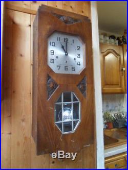 Vintage art deco wall clock uhr pendule horloge murale carillon JUNGHANS