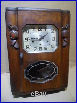 Vintage wall westminster clock uhr pendule horloge murale carillon ODO art deco