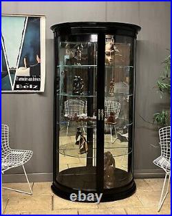 Vitrine Demi Lune Design verrière esprit art déco argentier étagères verre