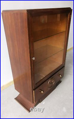 Vitrine WOOD WOOD Art Deco 1930/1940 Bois Tiroir Bas 2 Etageres porte Verre